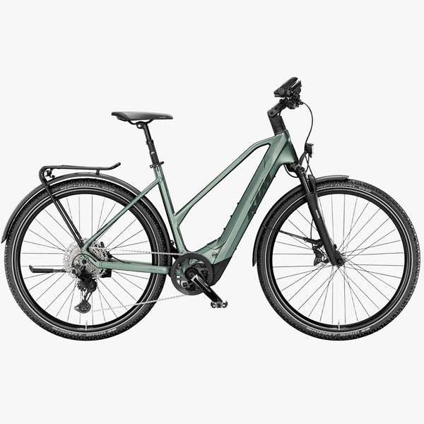 Bicicleta de trekking elétrica KTM Macina Cross CX 810 LFC D - Verde Oxigénio Mate