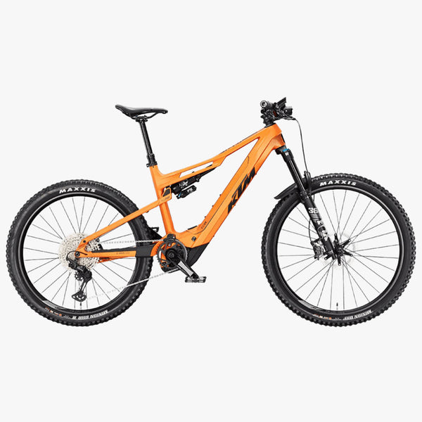 Bicicleta elétrica KTM Macina Prowler Exonic laranja transparente