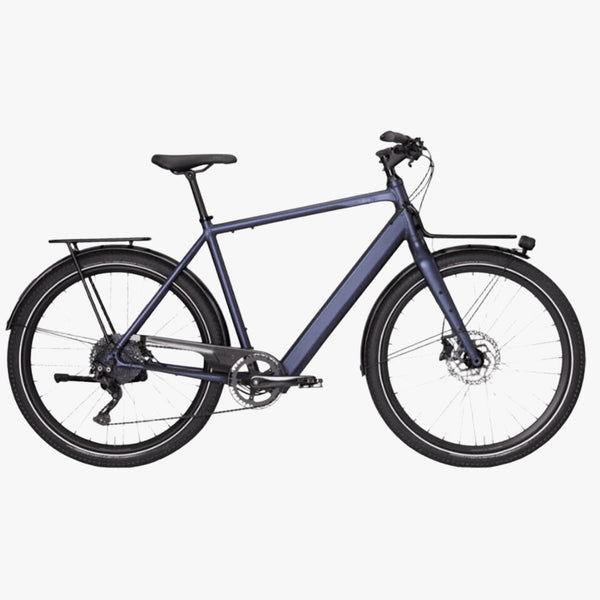 Bicicleta elétrica azul da oficina Urban Coboc Bristol DMT