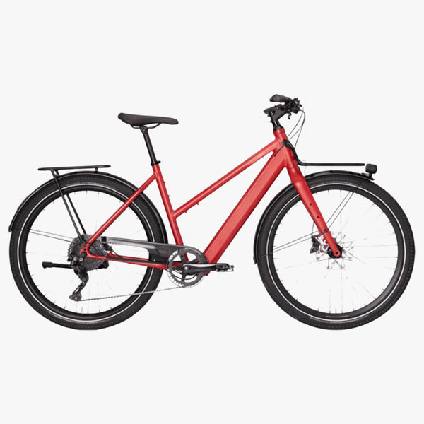 Bicicleta elétrica urbana vermelha Coboc Bristol TPZ District