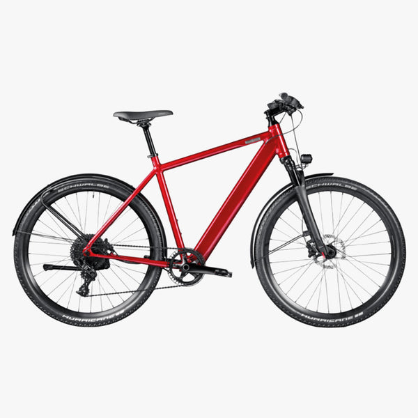 Bicicleta elétrica urbana Coboc Iseo Rooftop vermelha metalizada