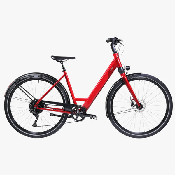 Bicicleta elétrica Urbana Coboc Kallio CMF District Red – Rooftop Red metalizado