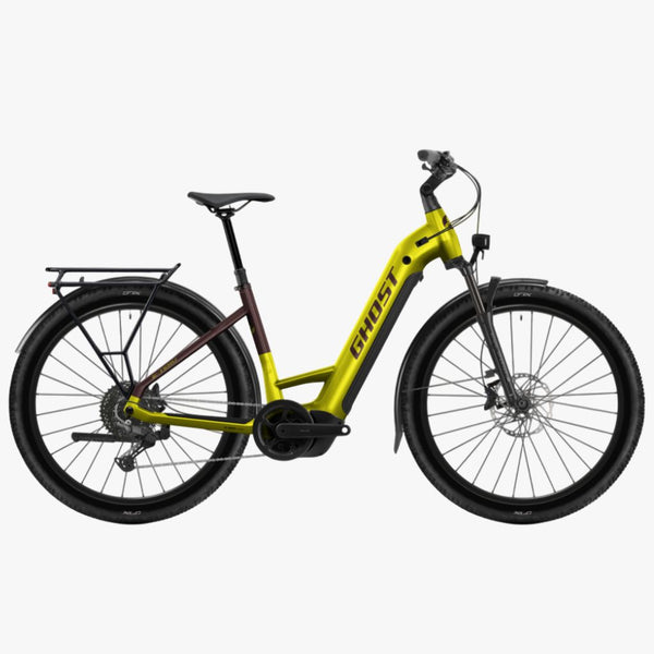 Bicicleta elétrica de montanha Ghost E-TERU Universal Low EQ, amarelo colheita/castanho cacau, 2026