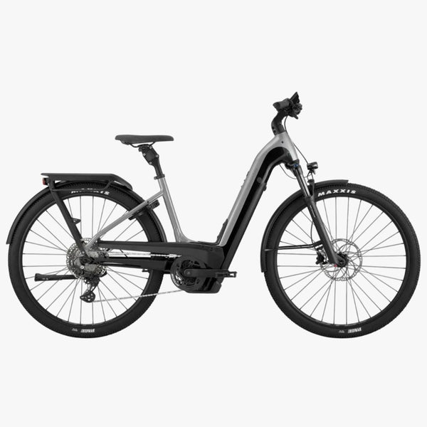 Bicicleta elétrica urbana Cannondale 29 U Tesoro Neo X 1 Low StepThru cinzenta