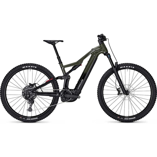 Bicicleta de montanha elétrica com suspensão total THRON2 6.7 - Verde Urbano/Preto Mágico