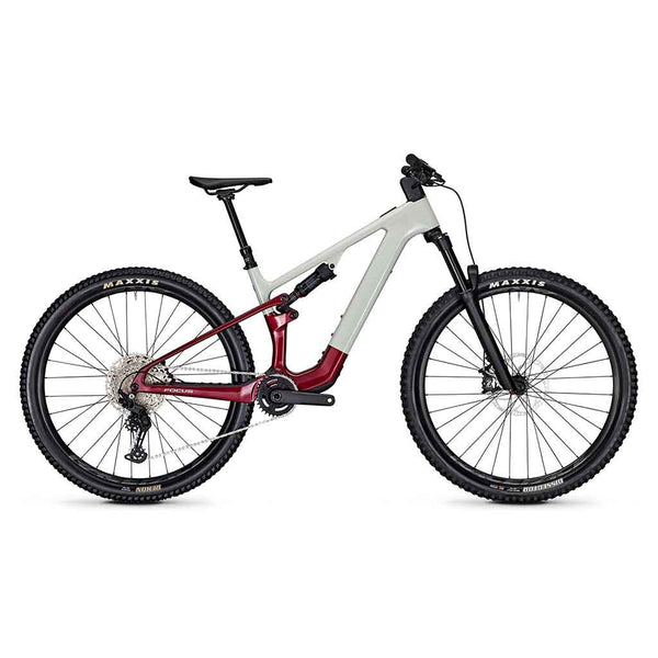 Bicicleta elétrica de montanha leve VAM2 SL 8.7 Cinza claro brilhante / Vermelho mogno brilhante