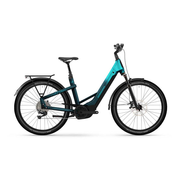 Bicicleta elétrica Winora Yakun X12 Low, azul segunda-feira/aqua - brilhante 2026