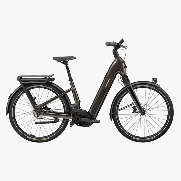 Bicicleta elétrica urbana Cannondale Mavaro 2 Low StepThru preta
