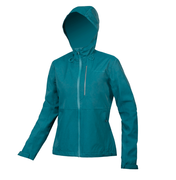 Jaqueta impermeável com capuz Hummvee feminina - Azul-petróleo profundo