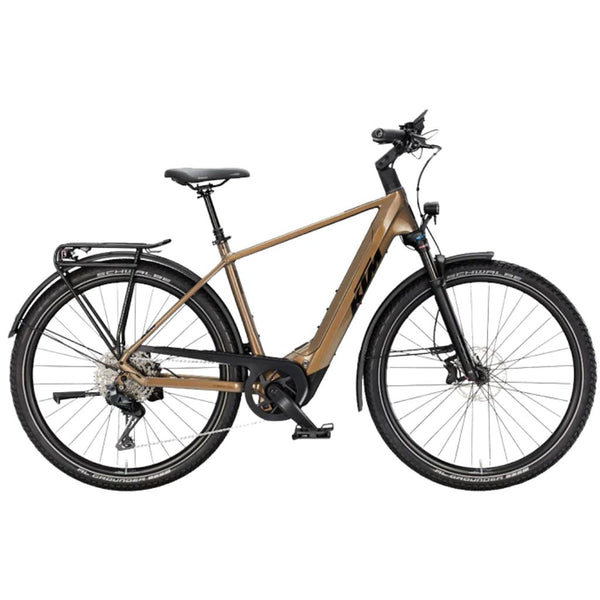 Bicicleta elétrica de trekking KTM Macina Gran 810 DI1 H na cor verde azeitona pérola