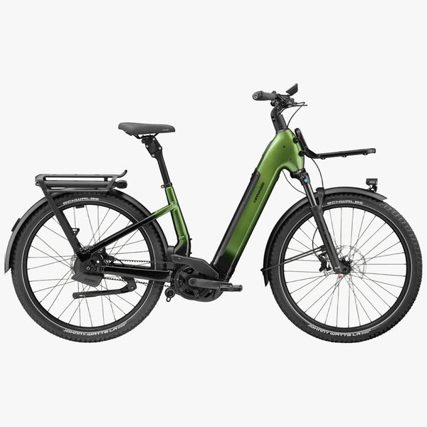 Bicicleta de trekking elétrica Cannondale Tesoro Automatiq Low StepThru verde-mar