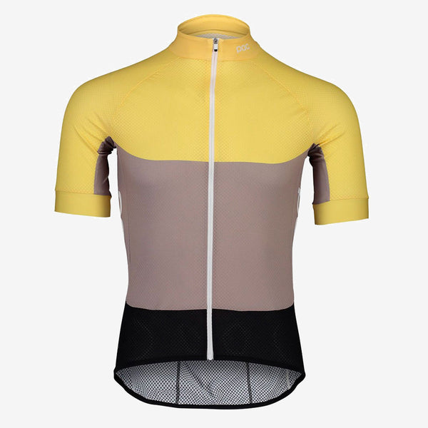 Camisa Poc Essential Road Light Manga Curta Amarela/Bege