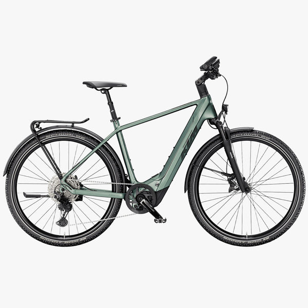 Bicicleta de trekking elétrica KTM Macina Cross CX 810 LFC H - Verde Oxigénio Mate