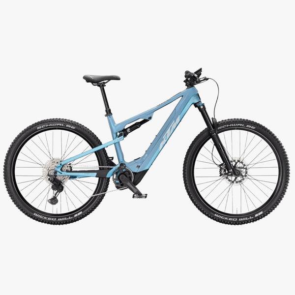 Bicicleta de montanha elétrica KTM Macina Lycan 871 Glorious - Azul Tubarão Mate