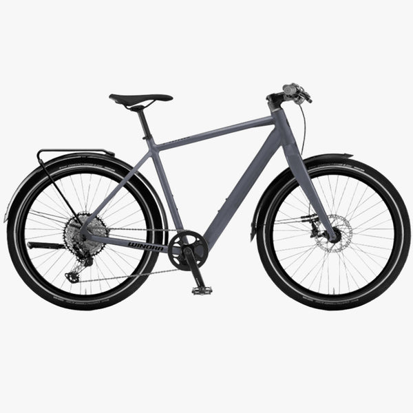 Bicicleta elétrica Urbana Winora E-Flitzer cor ardósia mate Mahle SmartBike Systems InTub 