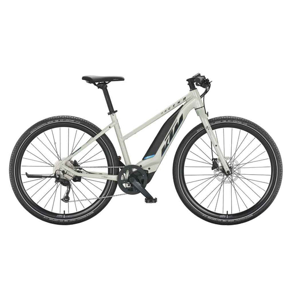 Bicicleta elétrica Macina Sprint H na cor Dew Silver (preto e azul) 