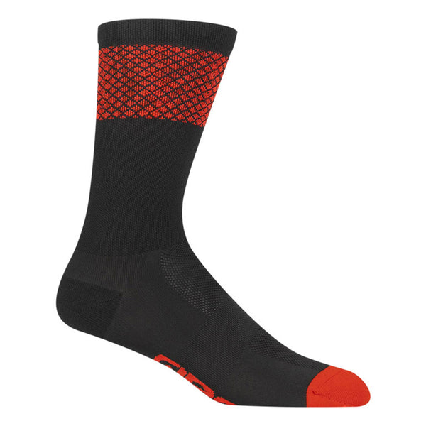 Meias Giro Racer High Rise - Preto/Vermelho Brilhante