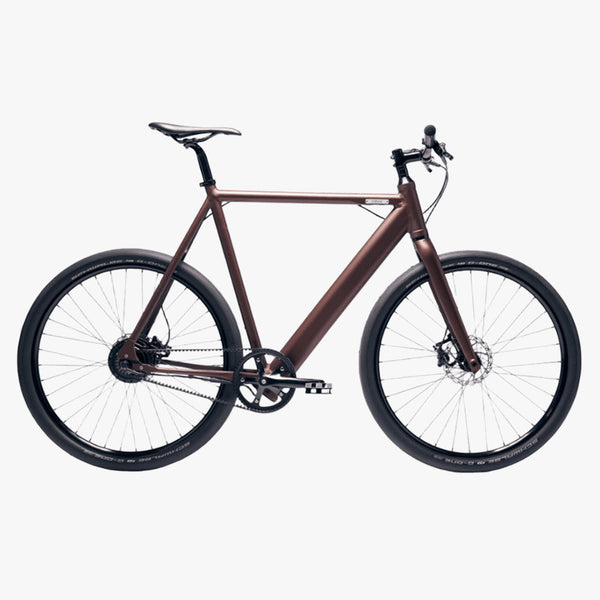 Bicicleta elétrica Urbana Coboc Brooklyn FAT Jugla-Brown com acabamento metálico mate