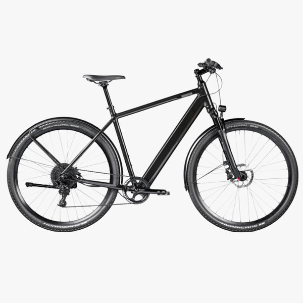 Bicicleta elétrica urbana Coboc Iseo Salmiak preta metalizada