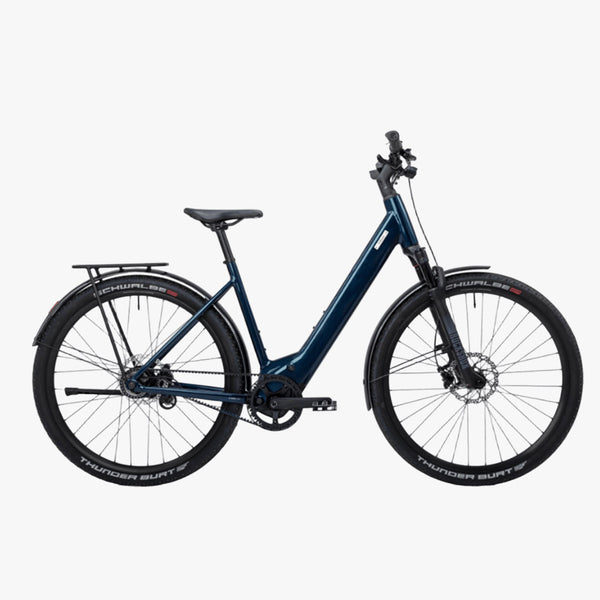 Bicicleta elétrica urbana Coboc Skye Step Belt Ocean - metálica