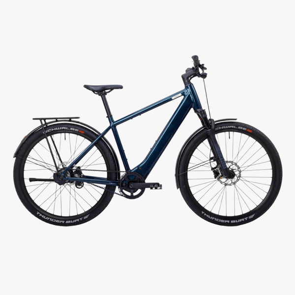 Bicicleta elétrica urbana metálica Coboc Skye belt di2 ocean