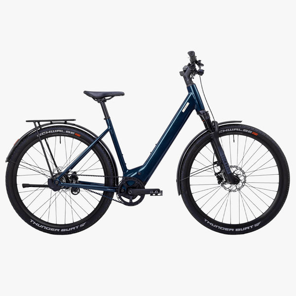 Bicicleta elétrica urbana Coboc Skye Step Belt Di2 Ocean Metallic