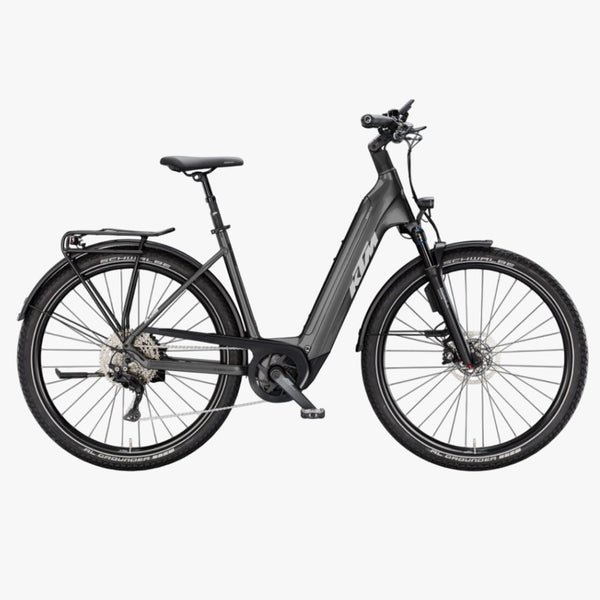 Bicicleta elétrica de trekking KTM Macina Style 820 H cinzento metalizado
