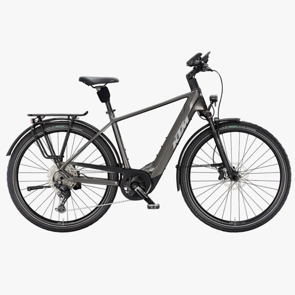 Bicicleta elétrica de trekking KTM Macina Style 820 D cinzento metalizado