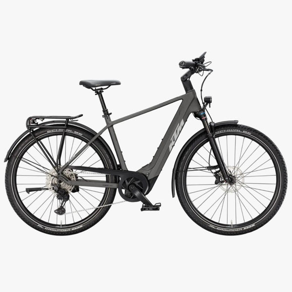 Bicicleta elétrica de trekking KTM Macina Gran 810 D, cinzento mate.