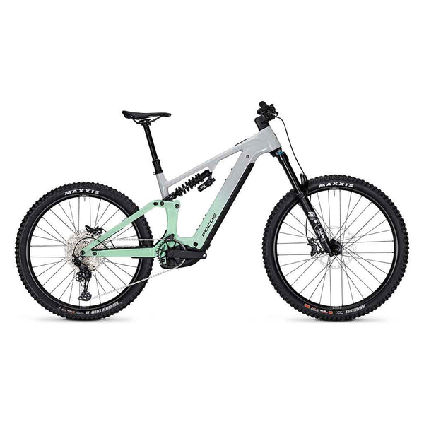 Bicicleta de montanha elétrica com suspensão total Focus SAM2 6.8 Cinza claro / Macha