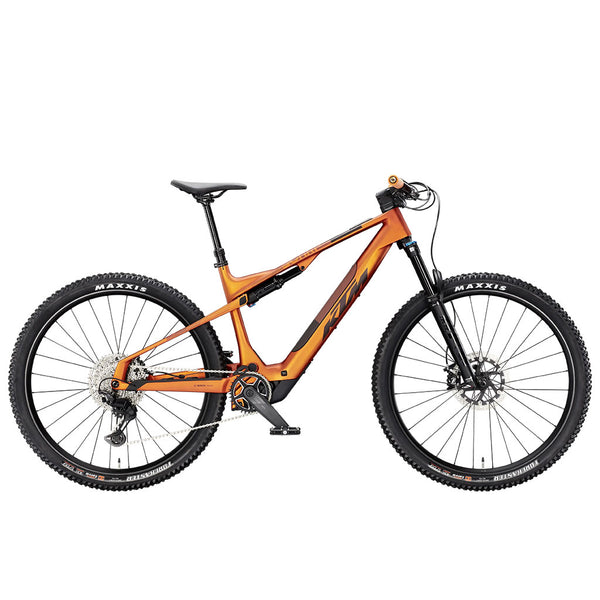 Bicicleta elétrica KTM Macina Prowler Exonic laranja transparente