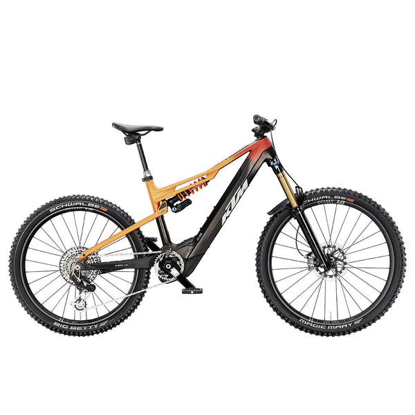 Bicicleta elétrica KTM Macina Prowler Exonic laranja transparente