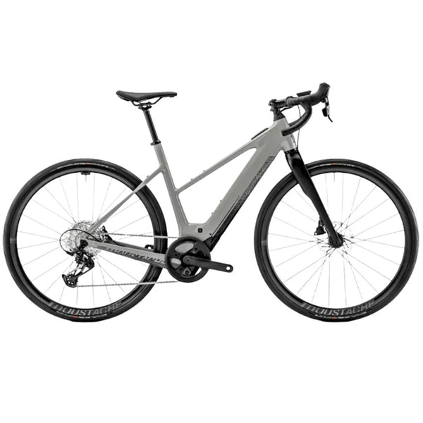 Bicicleta elétrica gravel Moustache Dimanche 28.4 2024 cinzento brilhante