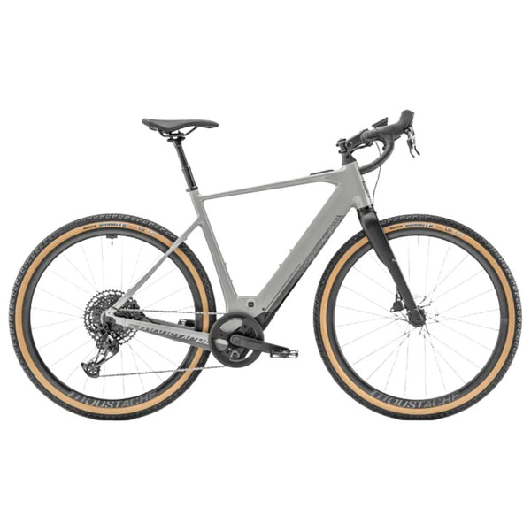 Bicicleta elétrica gravel Mustache Dimanhe 29.2 2024 cinzento brilhante