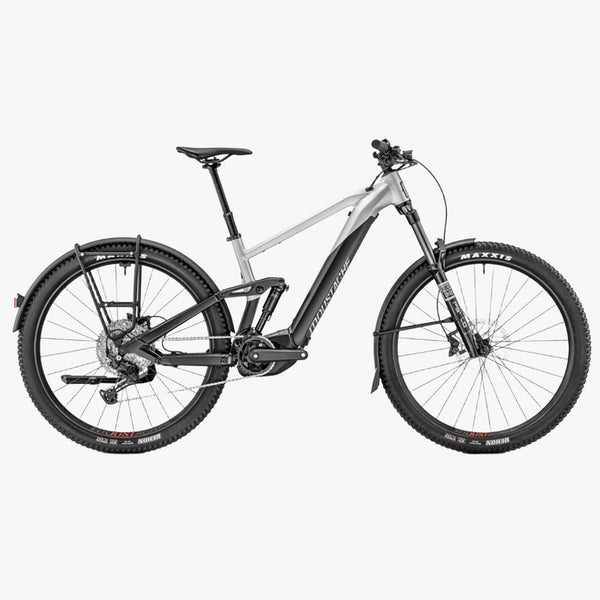Bicicleta de montanha elétrica Moustache Trail 150.2 EQ-750WH 2025, preta/prata metálica mate