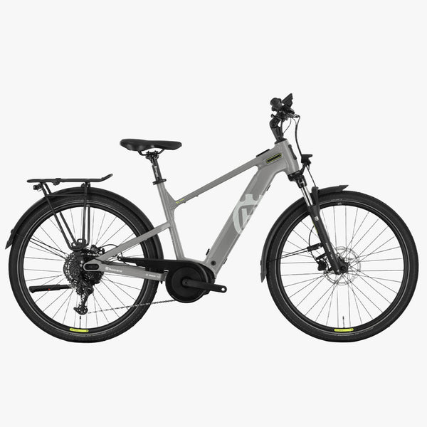 Bicicleta elétrica urbana Husqvarna Tourer T1 Gent 9S T350 cinza escuro fosco