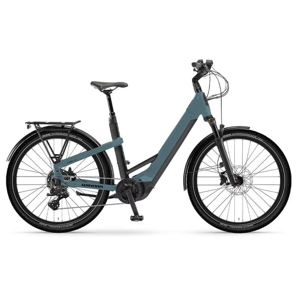 Bicicleta elétrica Winora YAKUN X10E LOW STEP azul-tubarão