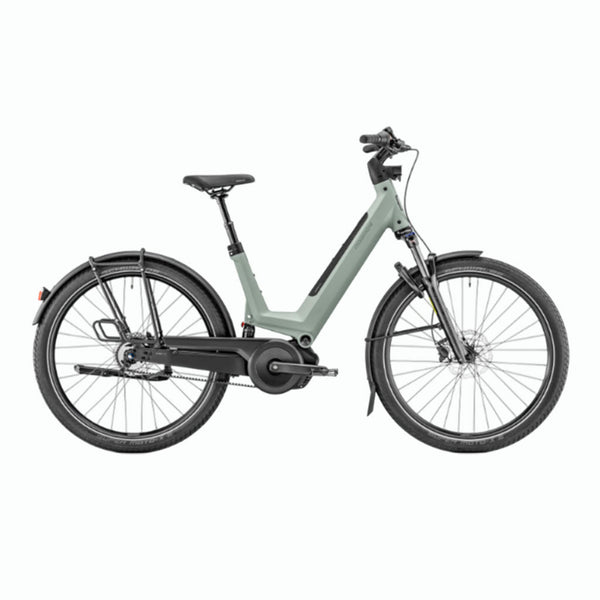 Bicicleta elétrica urbana Mustache Mardi 27.4 FS Verde Argila Metal Light 600Wh 2026