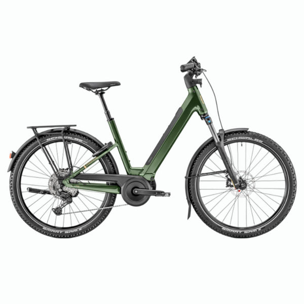 Bicicleta de trekking elétrica Mustache Xroad 6 Open Oak Green Metallic 600Wh 2026
