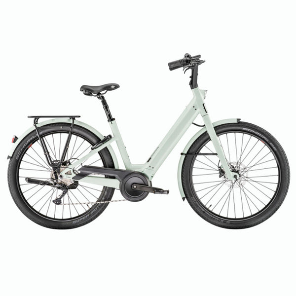 Bicicleta elétrica urbana Moustache Lundi 27.3 Pastel Mint fosca 500WH 2025