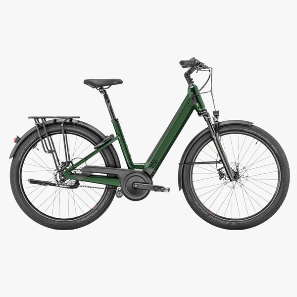 Bicicleta elétrica urbana Moustache Mardi 27.4 Open Belt 500WH 2025 Verde Abeto Brilhante