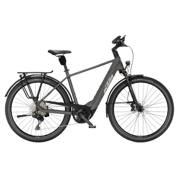 Bicicleta elétrica de trekking KTM Macina Style 820 DI2 H, cor cinzento mate.