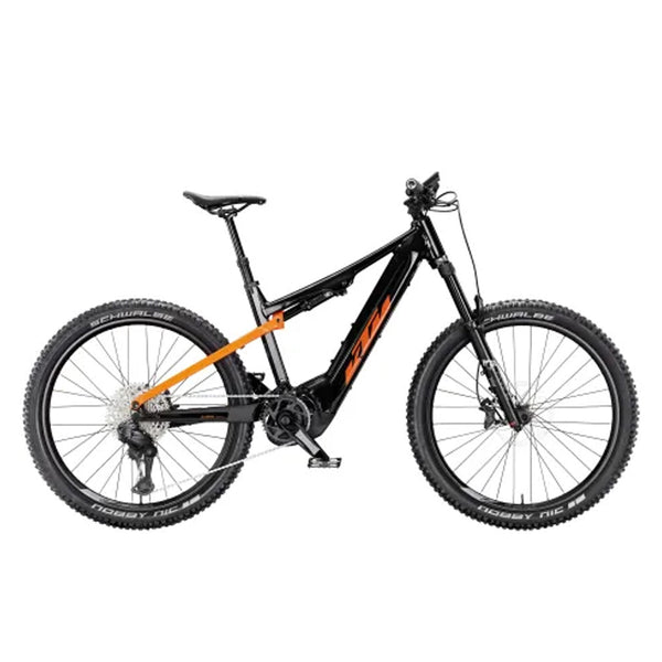 Bicicleta de montanha elétrica KTM MACINA LYCAN 771 DI2 FLAMING BLACK (SPACE ORANGE) 