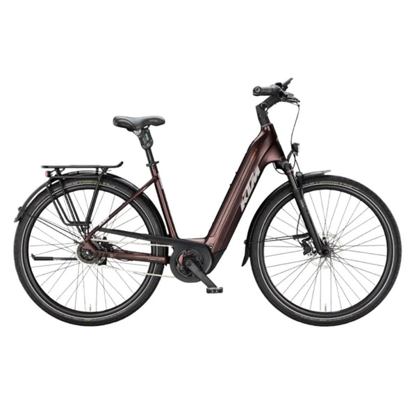 Bicicleta elétrica urbana KTM Macina City 820 XL US, cor preto lava mate.