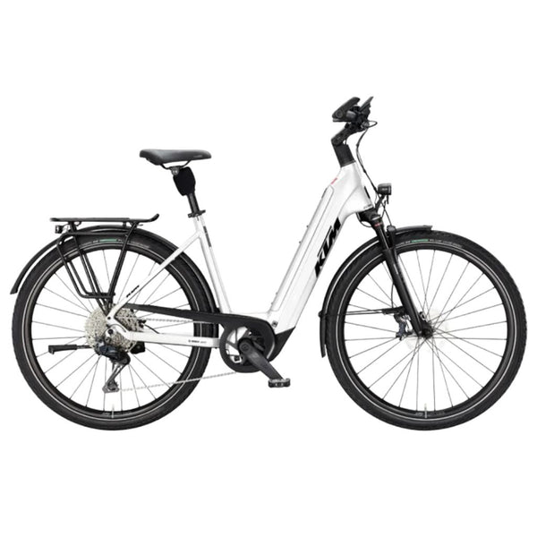 Bicicleta elétrica de trekking KTM Macina Style 820 H branca