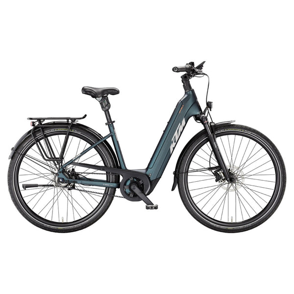 Bicicleta elétrica urbana KTM Macina City 820 XL US, cor preto lava mate.