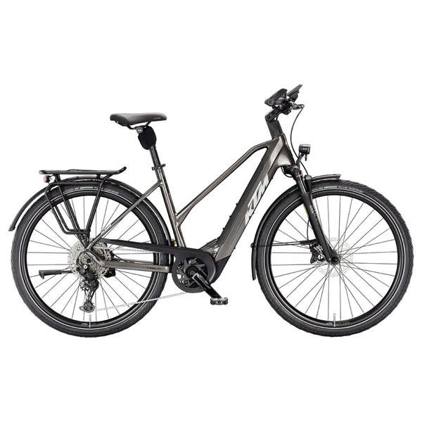 Bicicleta elétrica de trekking KTM Macina Style 820 D cinzento metalizado