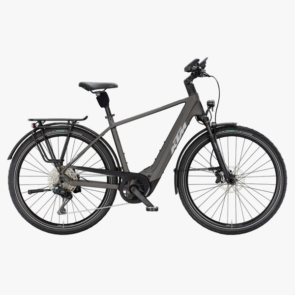Bicicleta elétrica de trekking KTM Macina Style 820 DI2 H, cor cinzento mate.