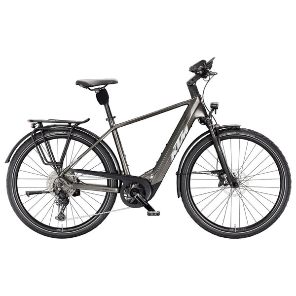 Bicicleta elétrica de trekking KTM Macina Style 820 H cinzento metalizado