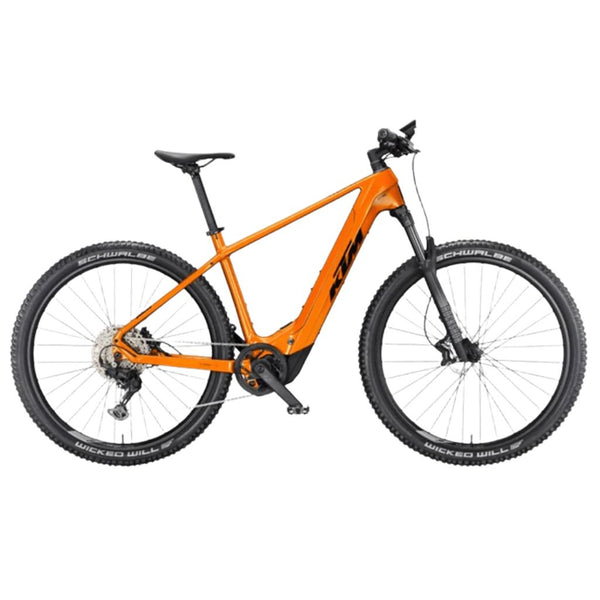 Bicicleta elétrica KTM Macina Prowler Exonic laranja transparente